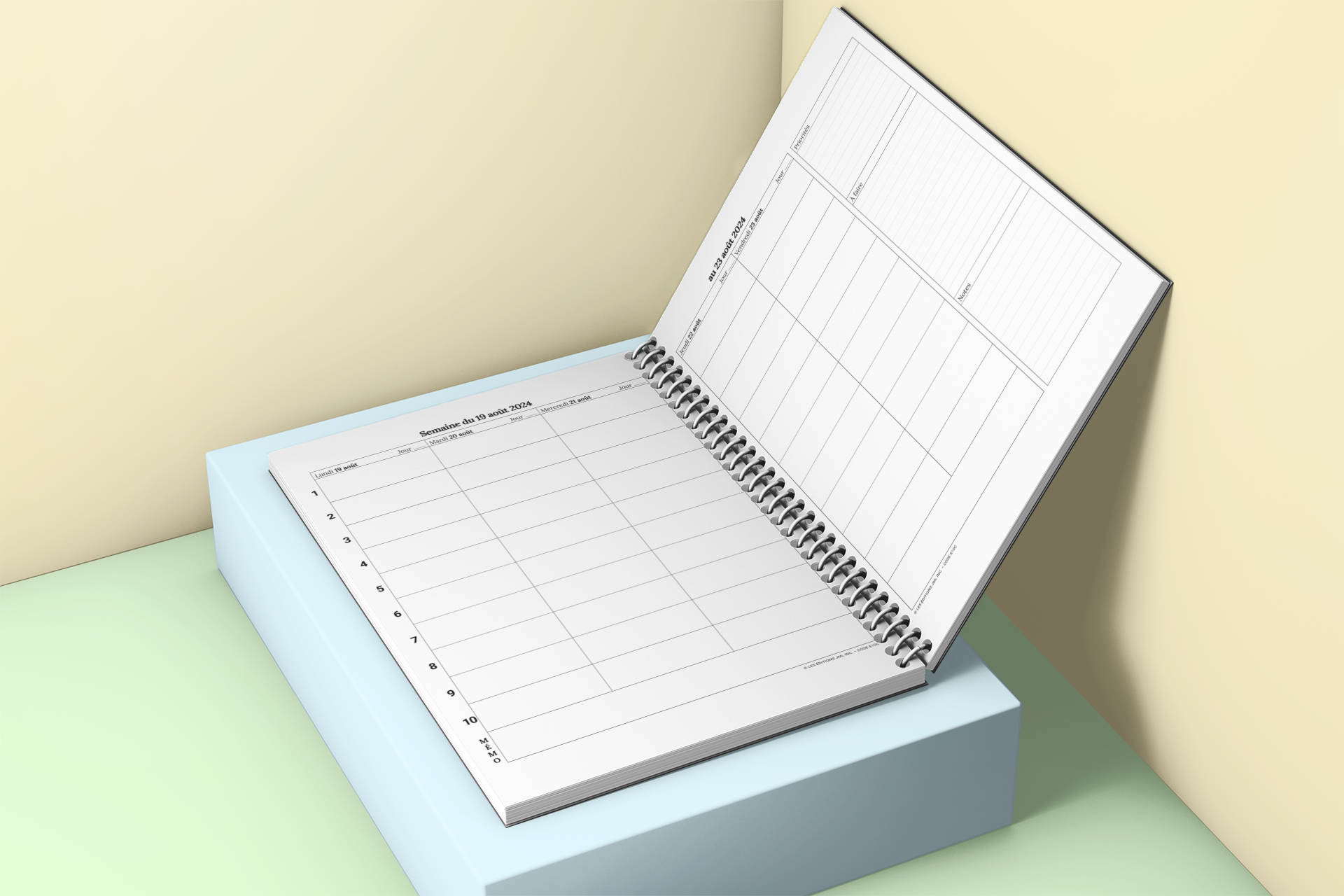 Planificateur pour enseignant 2026-2027, Semainier 10 périodes + relevé de notes 1 groupe/4 sections (S10C+RNP4/105) – Image 5