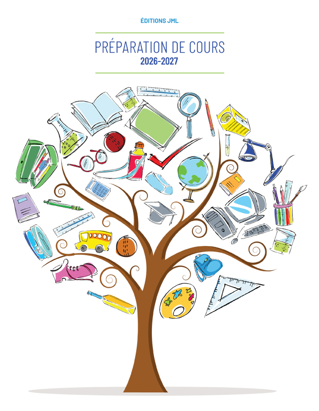 Planificateur pour enseignant 2026-2027, Semainier 6 périodes + 5 acétates (S6C+5 acétates/163)