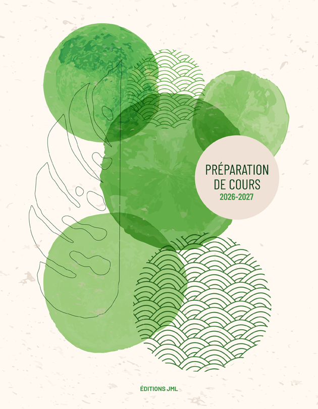 Planificateur pour enseignant 2026-2027, Semainier 6 périodes + relevé de notes 12 groupes (S6C+RNS12/238)