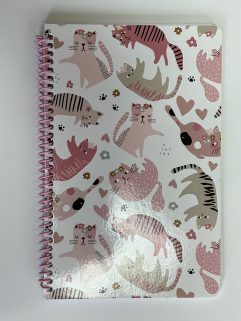 Cahier de notes 5,5 po. x 8,5 po. - 100 pages, Couverture Chats Roses (Notes-5,5x8,5-100p/246)