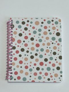 Cahier de notes 4,25 po. x 5,5 po. - 100 pages, Couverture Pois Roses (Notes-4,25x5,5-100p/191)