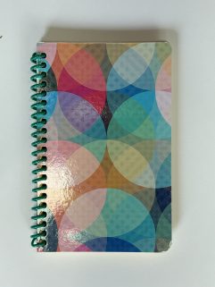 Cahier de notes papier bleu uni 3,5 po. x 5,5 po. - 100 pages, Couverture Cercles colorés (Notes-3,5x5,5-100p/116)