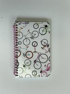 Cahier de notes papier bleu uni 3,5 po. x 5,5 po. - 100 pages, Couverture Vélos (Notes-3,5x5,5-100p/146)