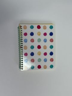 Cahier de notes papier jaune uni 4,25 po. x 5,5 po. - 100 pages, Couverture Cercles aquarelle (Notes-4,25x5,5-100p/138)
