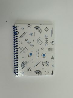 Cahier de notes 4,25 po. x 5,5 po. - 100 pages, Couverture Icônes géométriques (Notes-4,25x5,5-100p/202)